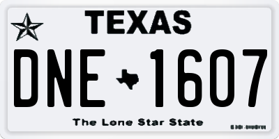 TX license plate DNE1607