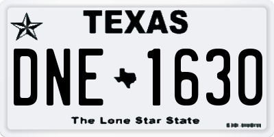 TX license plate DNE1630
