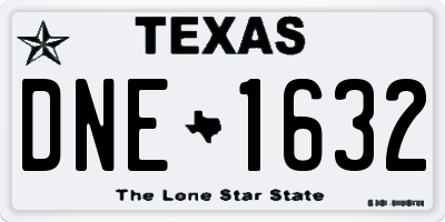 TX license plate DNE1632