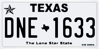 TX license plate DNE1633
