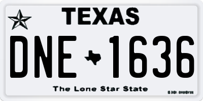 TX license plate DNE1636