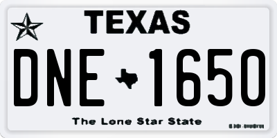 TX license plate DNE1650