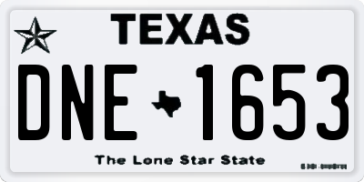 TX license plate DNE1653
