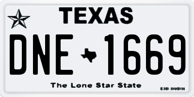 TX license plate DNE1669