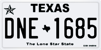 TX license plate DNE1685