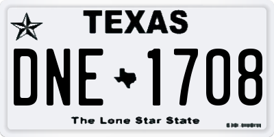 TX license plate DNE1708