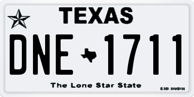 TX license plate DNE1711
