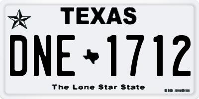 TX license plate DNE1712