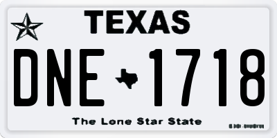 TX license plate DNE1718