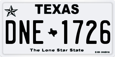 TX license plate DNE1726