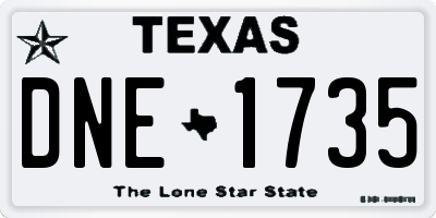 TX license plate DNE1735