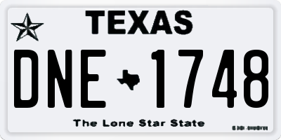 TX license plate DNE1748