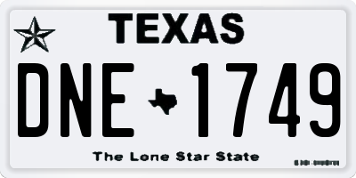 TX license plate DNE1749