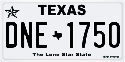 TX license plate DNE1750