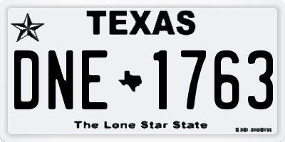 TX license plate DNE1763