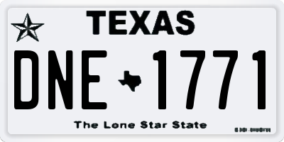 TX license plate DNE1771