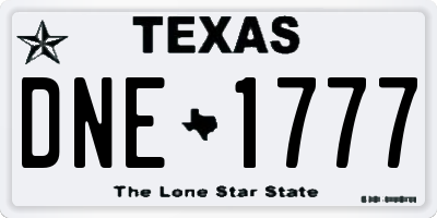 TX license plate DNE1777