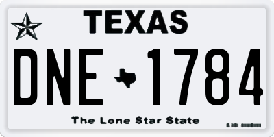 TX license plate DNE1784
