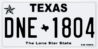 TX license plate DNE1804