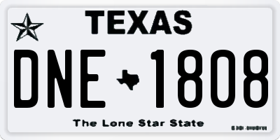 TX license plate DNE1808