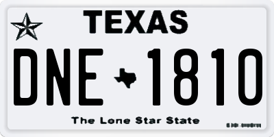 TX license plate DNE1810