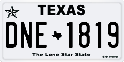 TX license plate DNE1819