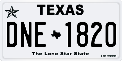 TX license plate DNE1820