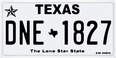 TX license plate DNE1827