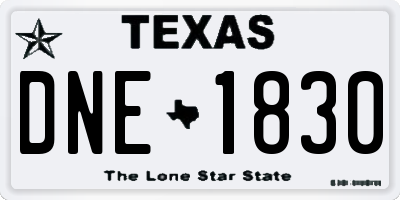 TX license plate DNE1830