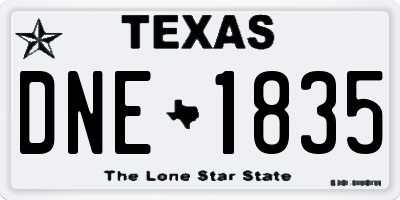 TX license plate DNE1835