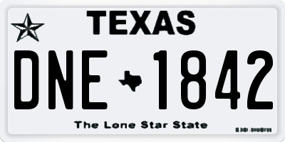 TX license plate DNE1842