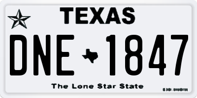 TX license plate DNE1847