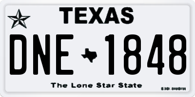 TX license plate DNE1848