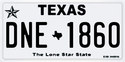 TX license plate DNE1860
