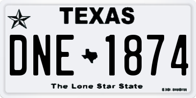 TX license plate DNE1874