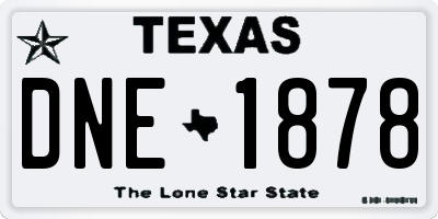 TX license plate DNE1878