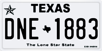TX license plate DNE1883