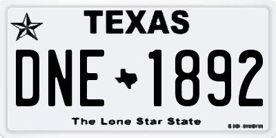 TX license plate DNE1892