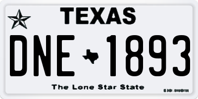 TX license plate DNE1893