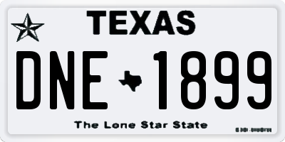 TX license plate DNE1899