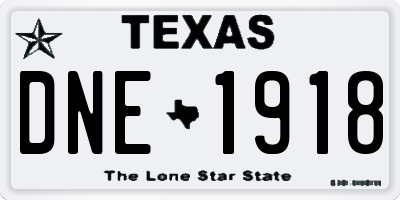 TX license plate DNE1918