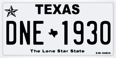TX license plate DNE1930