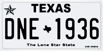 TX license plate DNE1936