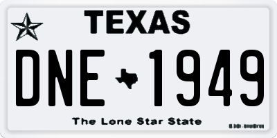 TX license plate DNE1949