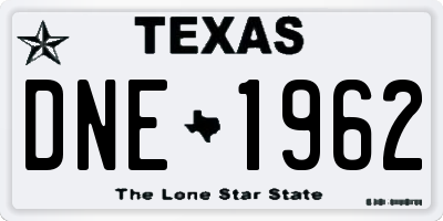 TX license plate DNE1962