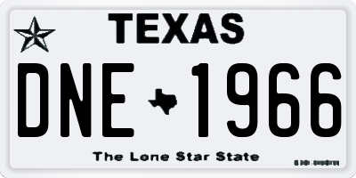 TX license plate DNE1966