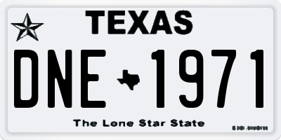 TX license plate DNE1971