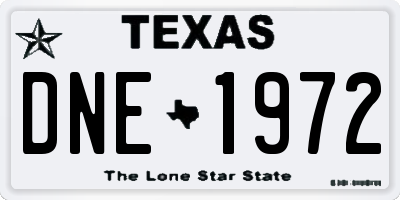 TX license plate DNE1972