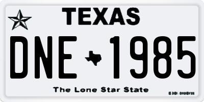 TX license plate DNE1985