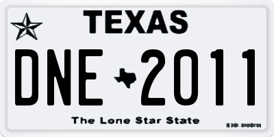 TX license plate DNE2011